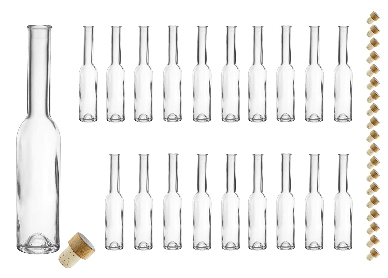  20er Set - 200ml Fenice  weiß inkl. 19mm Scheibe Verschluss