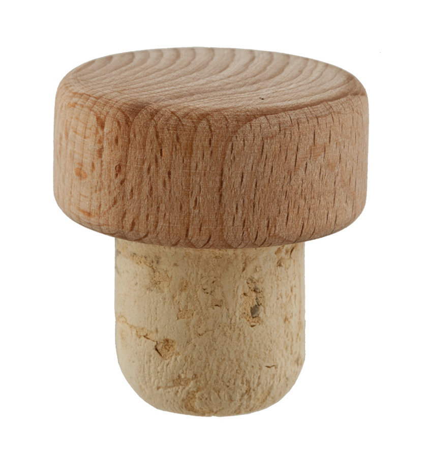22mm Holzgriffkorken - Scheibe natur/roh, Beutel a. 20 Stück 