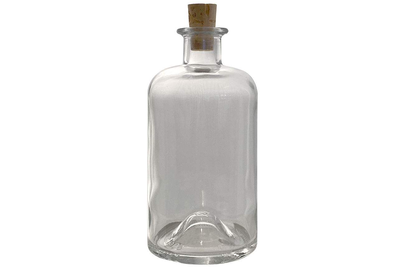 5er Set - 500ml Apothekerflasche weiß inkl. 18mm Spitzkorken