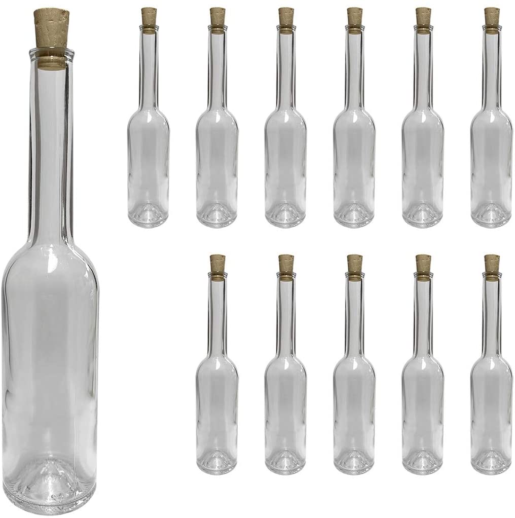 12er Set -  500ml Opera weiß inkl. 19mm Spitzkorken  